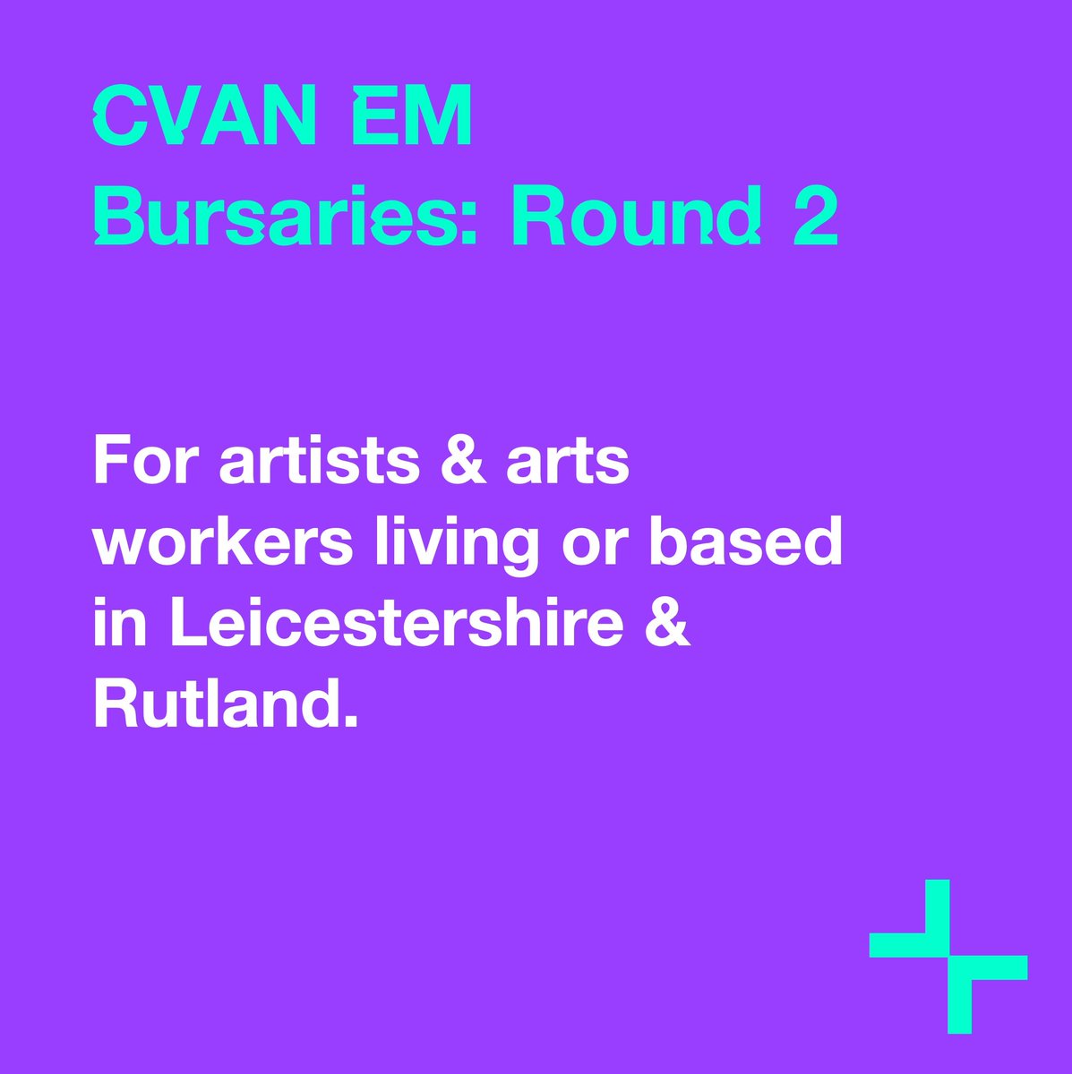 💰CVAN EM Bursaries: Round 2 for artists &amp; arts workers living or based in Leicestershire &amp; Rutland

Deadline: 17 July, 11pm
Bursary: £1500

CVAN EM Bursaries support the development of ambitious activity with a focus on the visual arts. Application pack: bit.ly/44Qk1iq