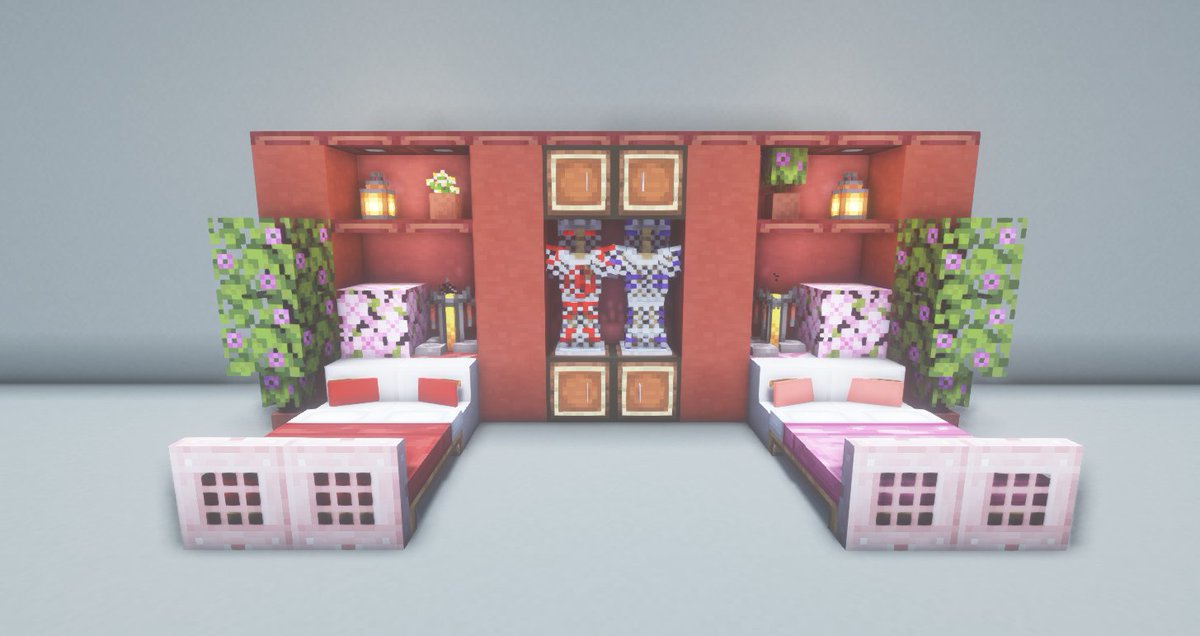 装飾メモ（大きな寝室）

#minecraft建築コミュ #Minecraft #バニラ建築学部 #マイクラ