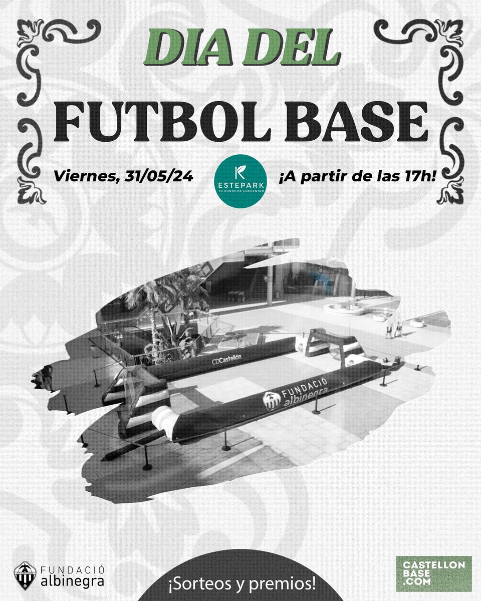 Celebra el Día del Fútbol Base en @EsteparkCs con @Castellonbase @FundAlbinegra Participación GRATIS abierta a cualquer niñ@, federado o no. Inscripciones por parejas de la misma categoría. +info en: castellonbase.com/pasalo-en-gran… a través de @Castellón Base - Tu web de fútbol base