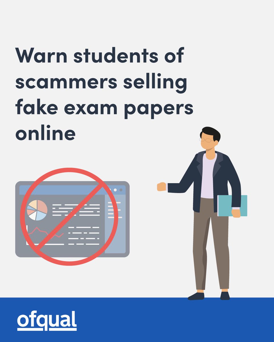 Scammers on social media promise early access to exam papers in exchange for cash, but they are almost always fake. Students should report accounts selling fake exam papers immediately to a teacher or exams officer. Protect students from getting scammed. #Exams2024