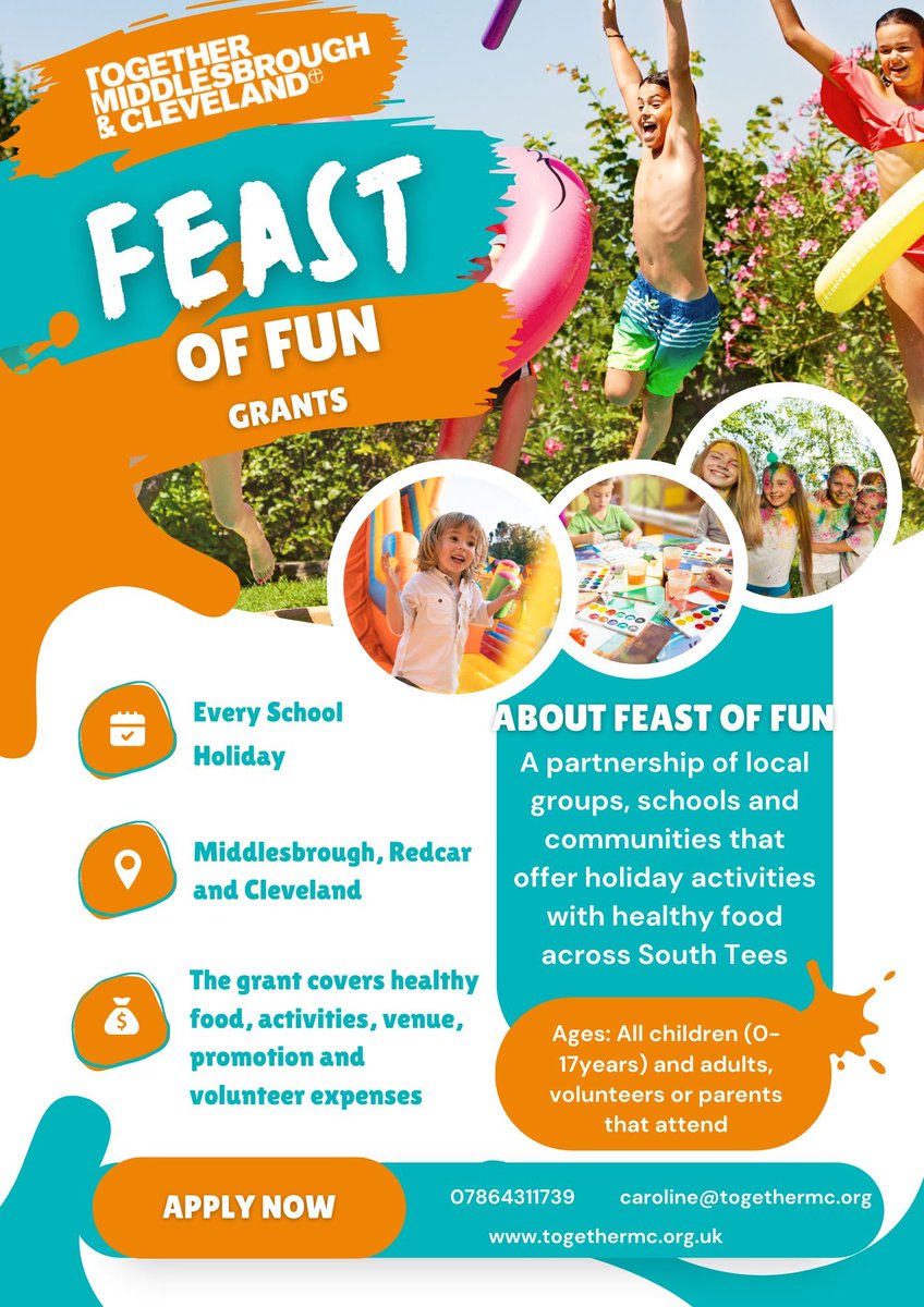 Applications for our Feast of Fun Summer 2024 program are now open. We support schools & communities to provide meals & activities through the school holidays. Submit your application for grant funding to caroline@togethermc.org #endchildfoodpoverty #costoflivingcrisis