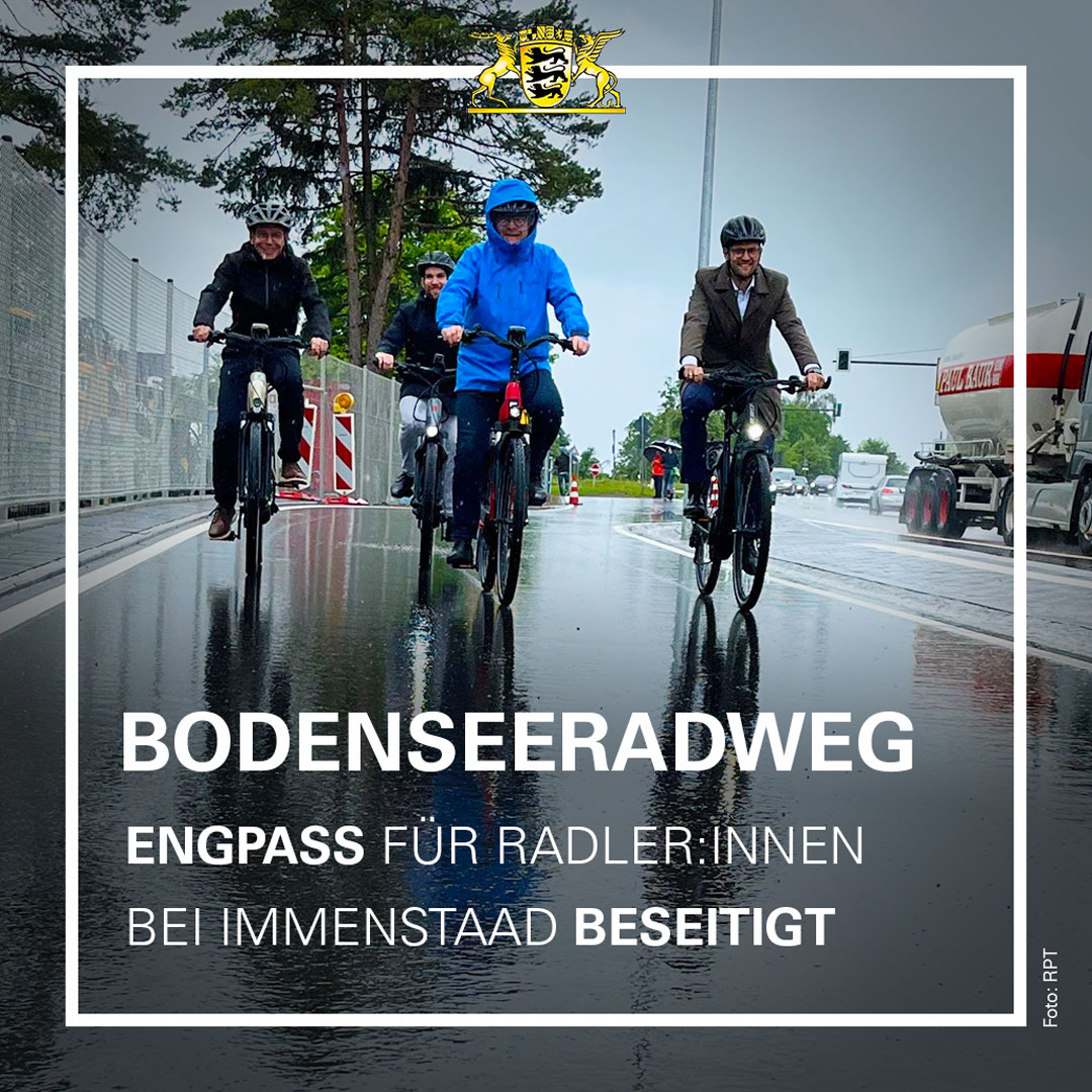 Radfahrer:innen hält schlechtes Wetter nicht auf! Schmale #Radwege dagegen schon! Wir ändern das. Ein Teil des beliebten Bodenseeradwegs bei Immenstaad ist jetzt fast doppelt so breit wie vorher. #Fahrrad