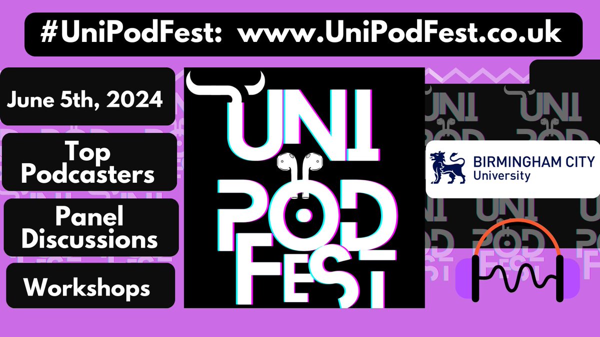 🎙️ UniPodFest is happening at BCU on Wednesday 5 June! Join us for this fun podcast festival, featuring special guest George the Poet for a unique conversation celebrating the late, great dub poet Benjamin Zephaniah. 👇 BCU students can get FREE tickets! UniPodFest.co.uk