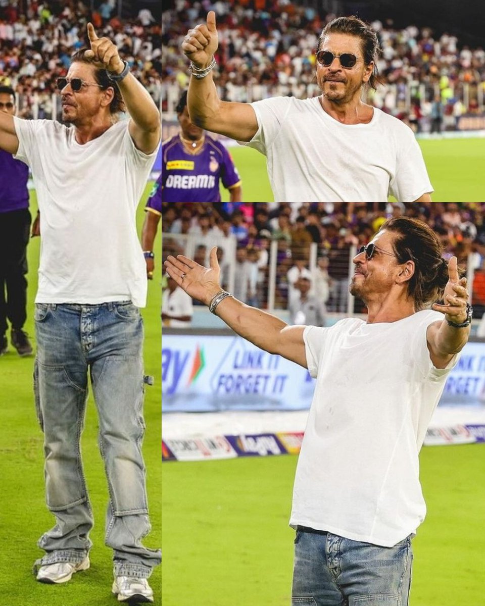 An ecstatic #ShahRukhKhan taking his victory lap last night post KKR qualifying to the Finals in '#IPL2024' #shahrukhkhanfans #IPL #cricketfans #cricket #bollywood #KKR