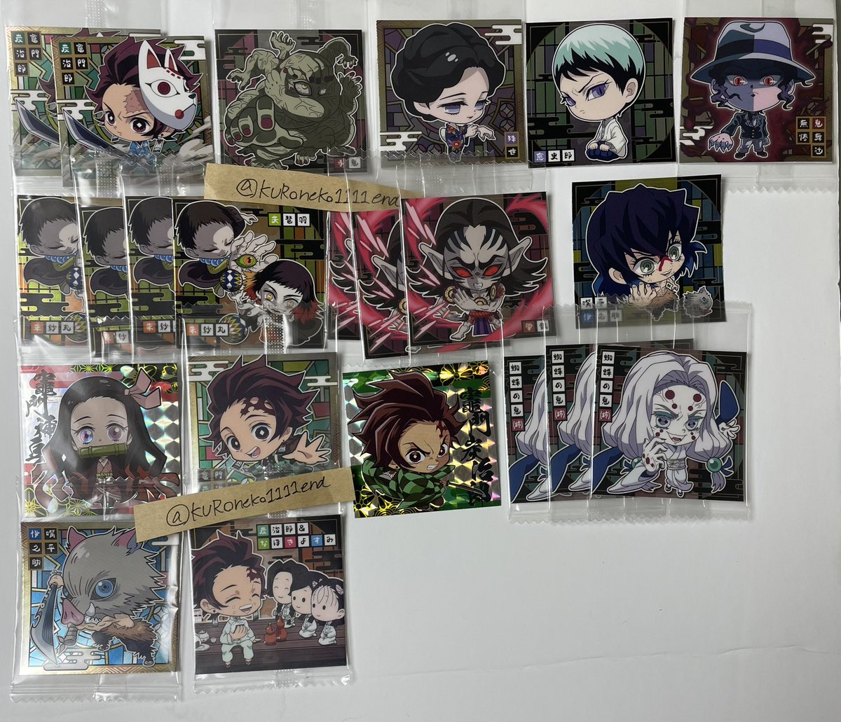 KUROneko1111end's tweet photo. 最新版❗️
【交換・譲渡・買取】
鬼滅の刃 　デフォルメ　ウエハース
シール　呪術　鬼滅の刃マン　カード
譲】ポスト続きます
求】求め品この後ポストします
⭐️の数対等希望
レアでない複数ある品は買取希望あれば検討可能お気軽にお声掛けください♪
先着順ではありませんお返事お日にちいただきます https://t.co/eq2Ry0sdSR