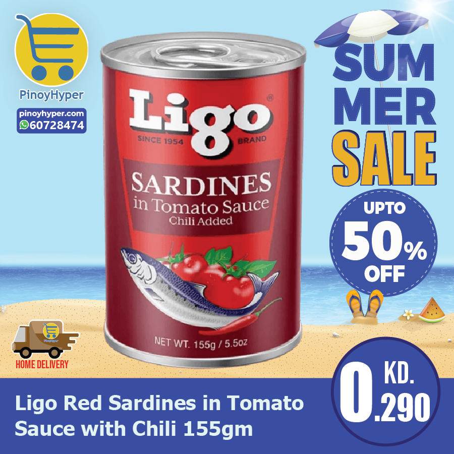 🇰🇼 Summer Sale 🇰🇼
🥰Offer for OFW Kuwait 🥰
Delivery All over Kuwait 🚛
Ligo Red Sardines in Tomato Sauce with Chili 155gm
#pinoyhyper #ofw #ofwkuwait #pilipinosakuwait #onlinegrocery #pinoy #philippines #filipino #pilipinas #pinoyfoodie #pinoyfood
#summeroffer
#offer #summer