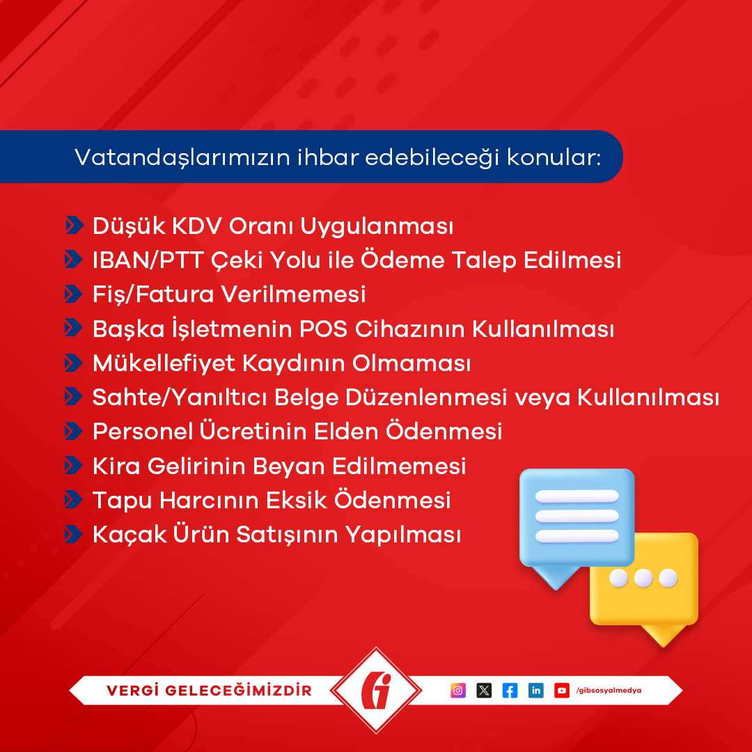 gibsosyalmedya's tweet photo. Vatandaşlarımızın ihbar ve şikâyetlerini kolay, hızlı ve istedikleri her an (7/24) yapabilmelerine imkan sağlamak amacıyla mevcut ihbar kanallarımızı güncelleyerek yeni ihbar kanallarını hizmete açıyoruz. 

https://t.co/zBpH3YQMwQ

#GİB #VergiGeleceğimizdir https://t.co/4OTVCZdlDO