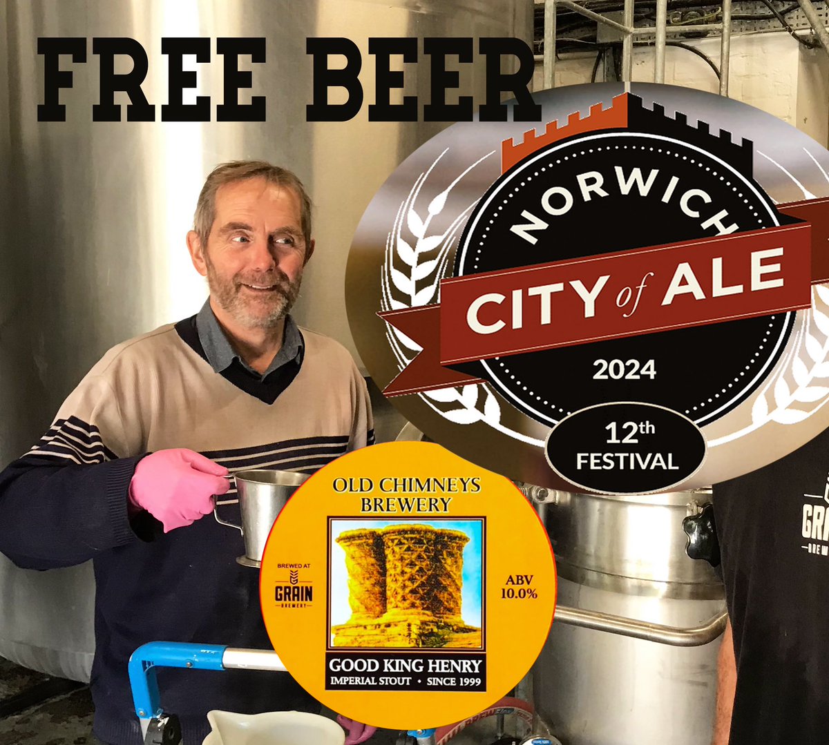 Coming to the @CityOfAle launch party tomorrow? No? There are still tickets left and we are giving away free samples of the legendary Good King Henry Imperial Stout.

Get there before 6pm and you can even meet the legend behind the legend Alan Thomson. Find us at the keg bar