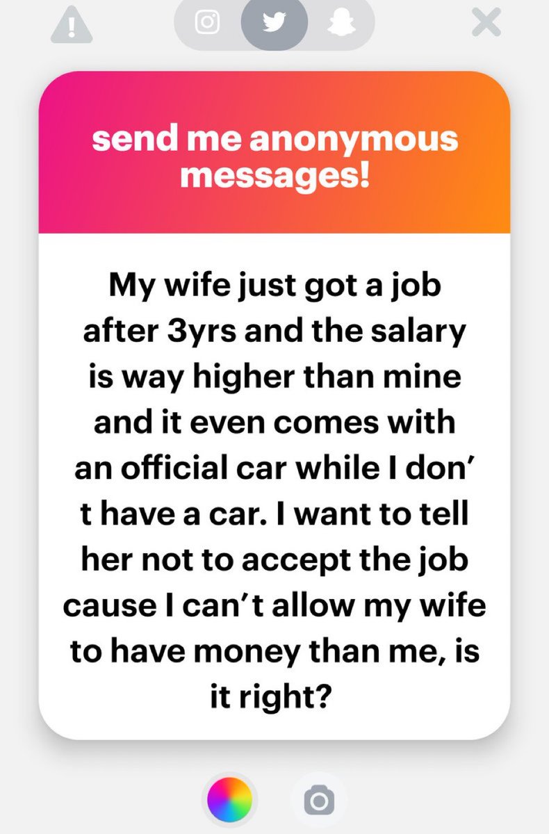 Is it right for his wife to accept job promotion and earn more than he does?