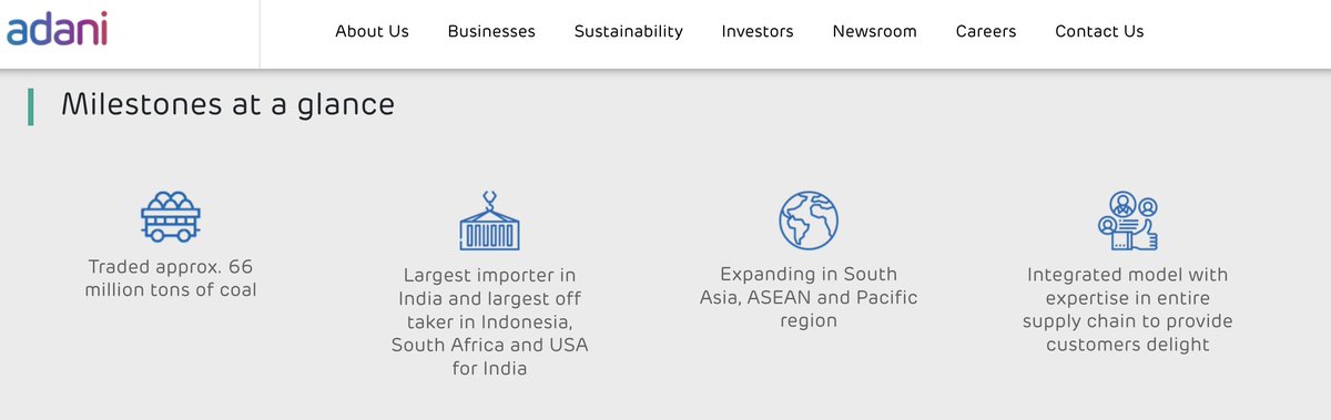 Adani is the biggest coal developer in India, Largest importer of coal in India and largest off taker in Indonesia, South Africa and USA for India. What this means is that Adani supplies coal to a lot of government, and private players for electricity generation. & of course