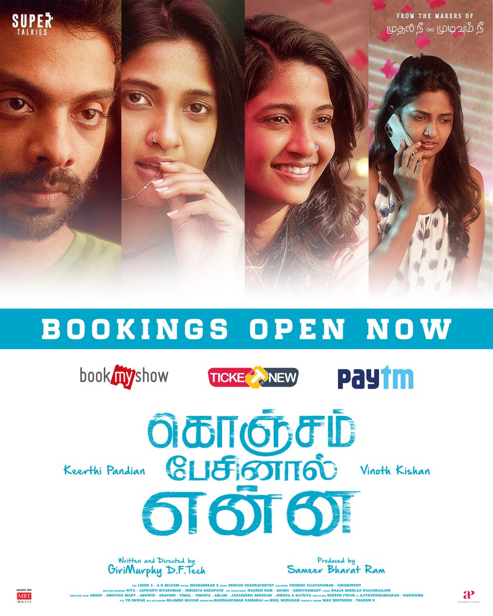 #KonjamPesinaalYenna - Bookings Open Now! Hitting Theatres on May 24th 🎉🎬 #கொஞ்சம்பேசினால்என்ன @supertalkies @sameerbr @vinoth_kishan @iKeerthiPandian @GiriMurphy @leninlens27 #dhanasekar @Deepan_Composer @anthonydaasan @vignesh_avk #RaajasheelaRaajaraajan @Mrtmusicoff