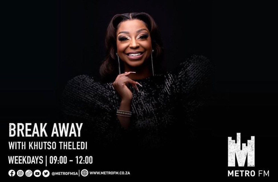 METROFMSA's tweet photo. Break Away with @KhutsoTheledi | Weekdays 09:00 - 12:00 #BreakAwayWithKhutsoTheledi 

📲: 060 552 7303
☎️: 086 000 2160
Listen Live: https://t.co/fKGr0Iyv9C https://t.co/7vpfUfvvTa