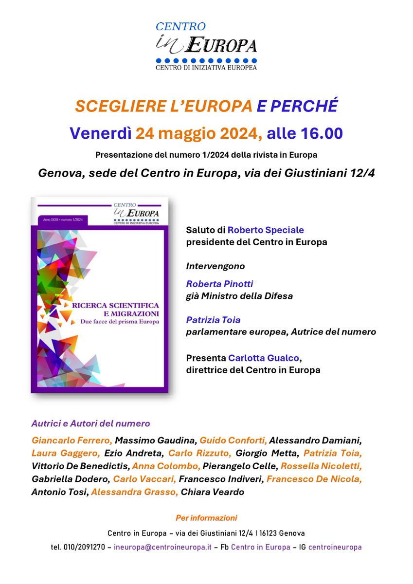 CentroInEuropa's tweet photo. @robertapinotti Autrici e Autori....taggabili @toiapatrizia @MassimoGaudina @vaccaricarlo  @ge_grasso @CarlottaGualco https://t.co/5n6xEXQBv3