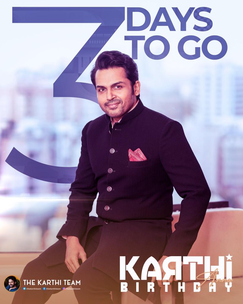 MKB_SANTHOSH23's tweet photo. • 3 days to go 💥🥁
Advance Happy Birthday thalaivaa @Karthi_Offl na ❤️🥳

#Karthi #Karthi26 #Karthi27 https://t.co/2p3JC4lzKT