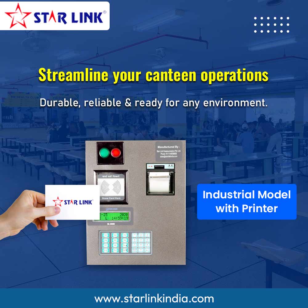 Streamline your canteen operations with Starlink's Industrial Model with Printer. Designed for durability in tough environments, it offers seamless operations.
.
.
#StarlinkIndia #CanteenManagement #IndustrialTech #WorkplaceEfficiency #AccessControl #TimeTracking