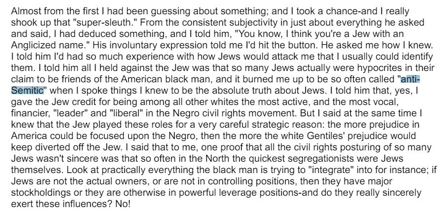 the autobiography of malcolm x does such a good job of showing the true face of the pro-palestinian movement. he praises a nazi collaborator, and in the next page gets mad at being called antisemitic while saying even more antisemitic stuff.
