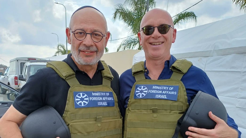 Lord David Wolfson in Israel with Israeli diplomat Joel Lion #GazaGenocide