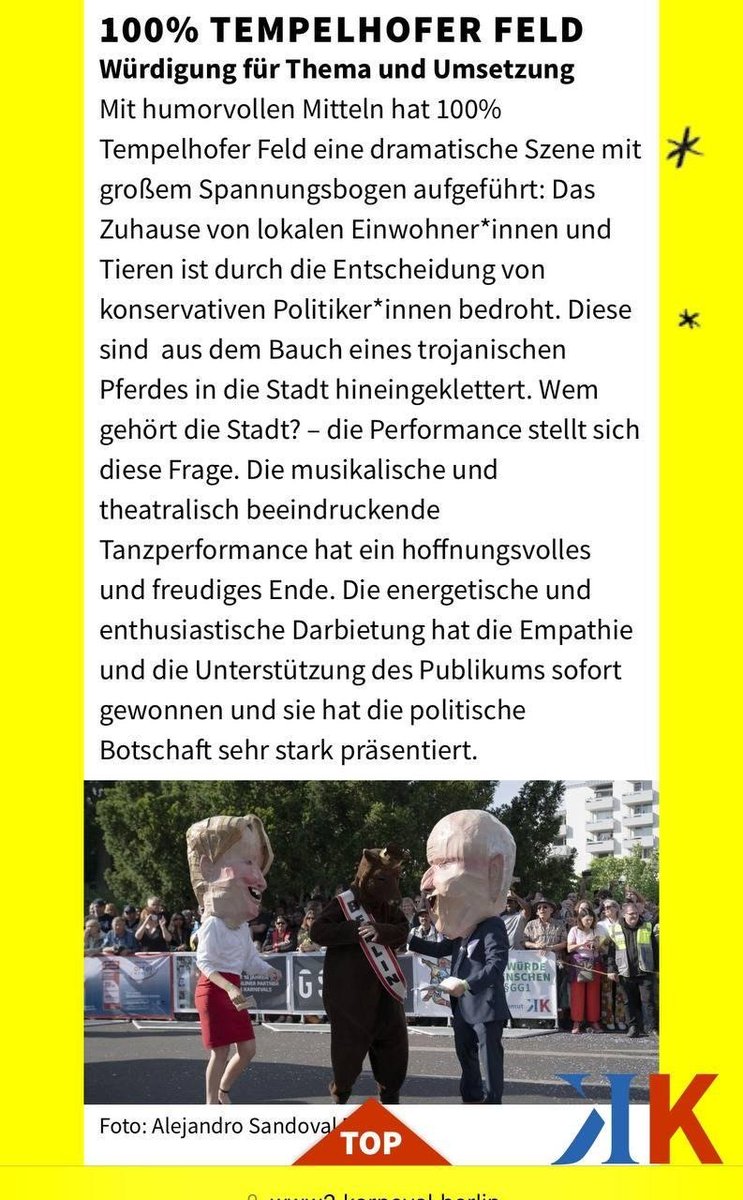 Das kann man gar nicht häufig genug lesen 😍
Vielen Dank an den Karneval der Kulturen!

#tempelhoferfeld #thfbleibt #feldliebe #kdk2024 #karnevalderkulturen
