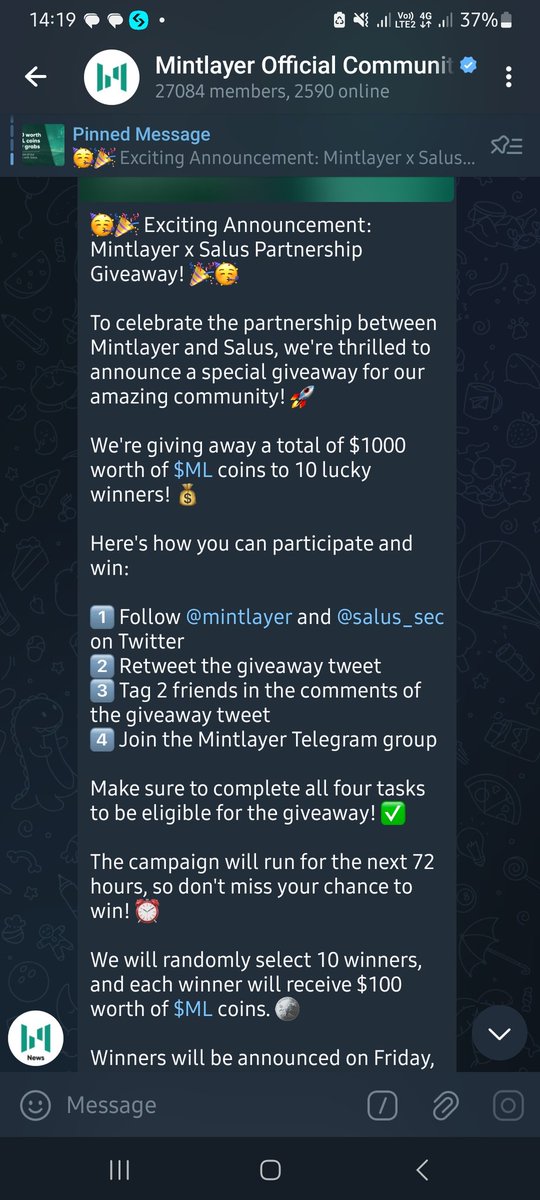 @mintlayer @salus_sec Thank you very much @mintlayer and @salus_sec for always sharing wonderful giveaways to the community 🍀💸 

✍️ @Ayana38661834 
✍️ @susan_meyer71
✍️ @peggy_waldon 
Good luck