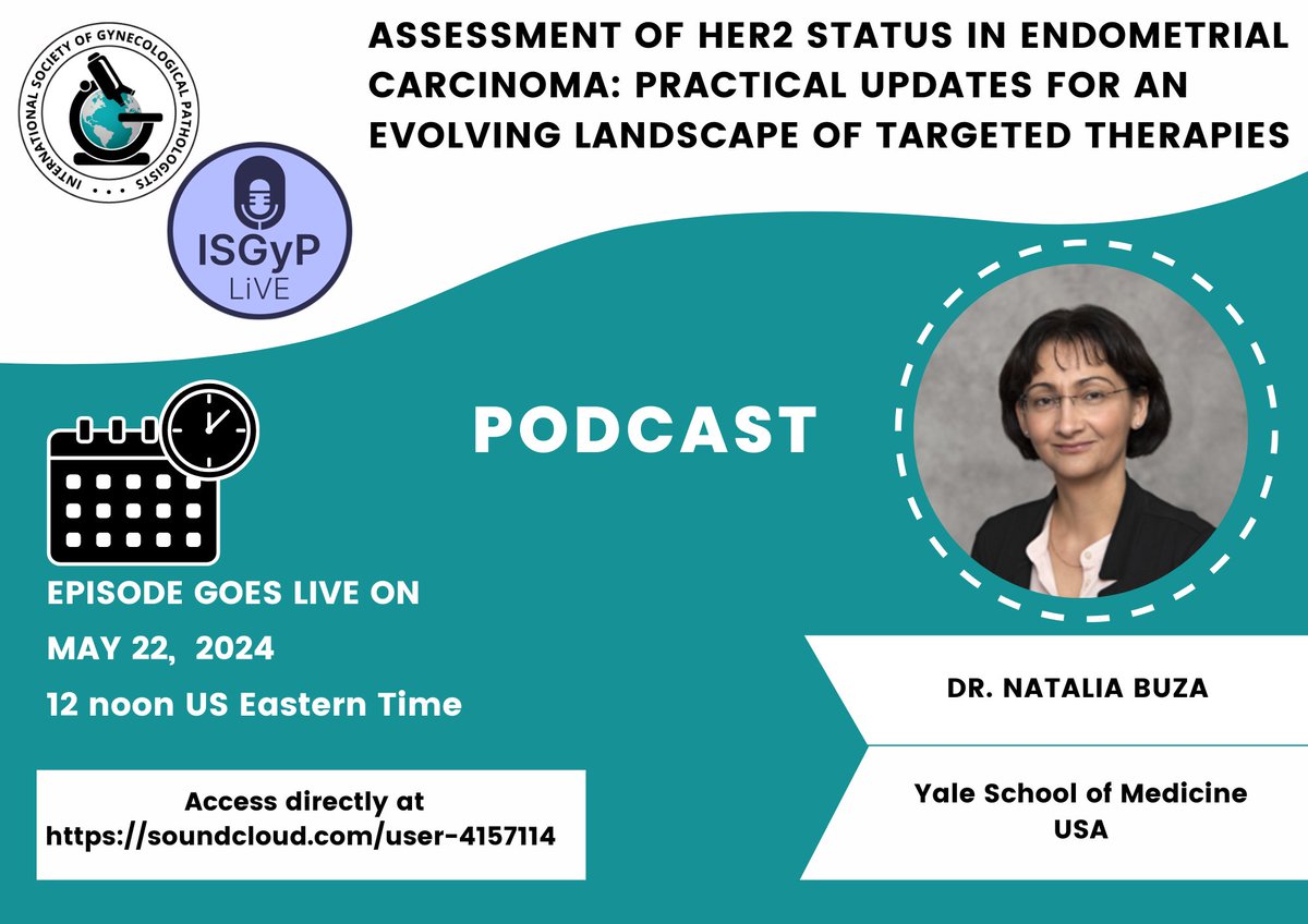 In the May 2024 episode of the ISGyP Live Podcast, hosts David and Kyle discuss the evolving landscape of HER2 testing with Dr. Natalia Buza of Yale University. You can access directly @ soundcloud.com/user-4157114/m…