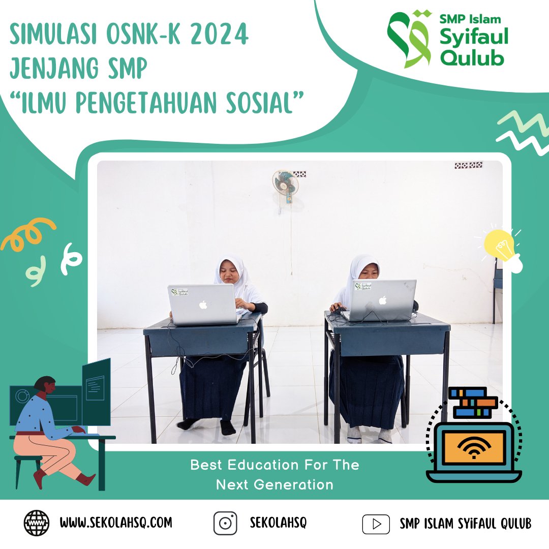 Simulasi OSN-K Jenjang SMP. Biasanya menggunakan laptop berbasis windows, tapi <a href="/sekolahsq/">SMP Islam Syifaul Qulub</a> macbook berbasis windows