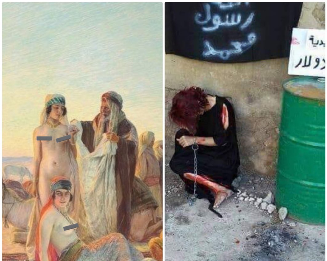 Unutmayın 1400 yıldan beri yaşanıyor!

 2023 Yahudi kadın.
 2014 Yezidi kadınlar.
 Nijerya'daki Hıristiyan kadınlar.
 Keşmir'deki Hindu kadınları.

 Kadınlar her zaman onların kurbanıdır!