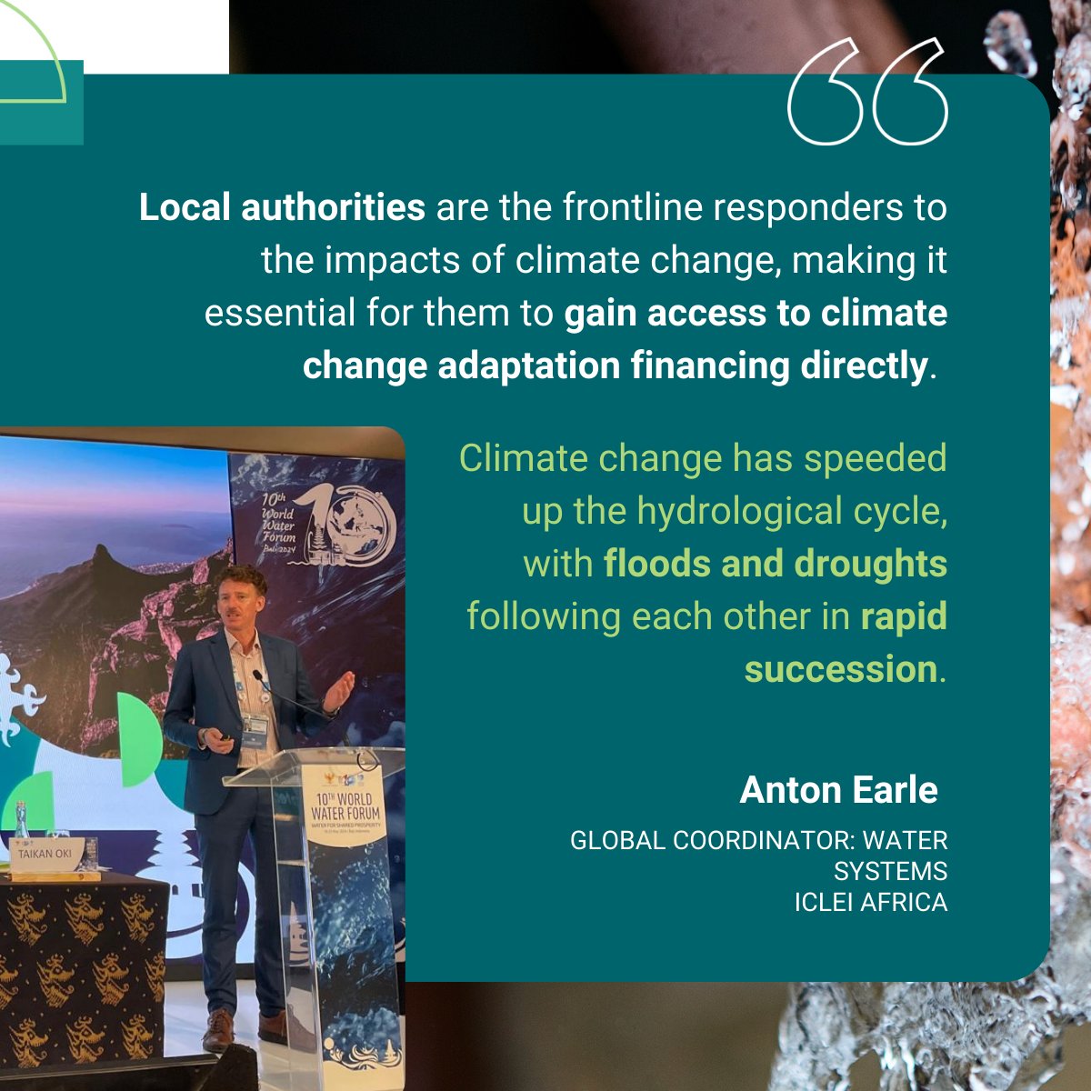 #10thWorldWaterForum: 🔍multistakeholder approaches for ⬇️disaster risks & embracing #adaptation ⬆️ local level finance 🌱 Prof Taikan Oki, #StockhomWaterPrize Laureate 2024, shared a people-centred approach to infrastructure as 'infrastructure of all, by all, and for all'.