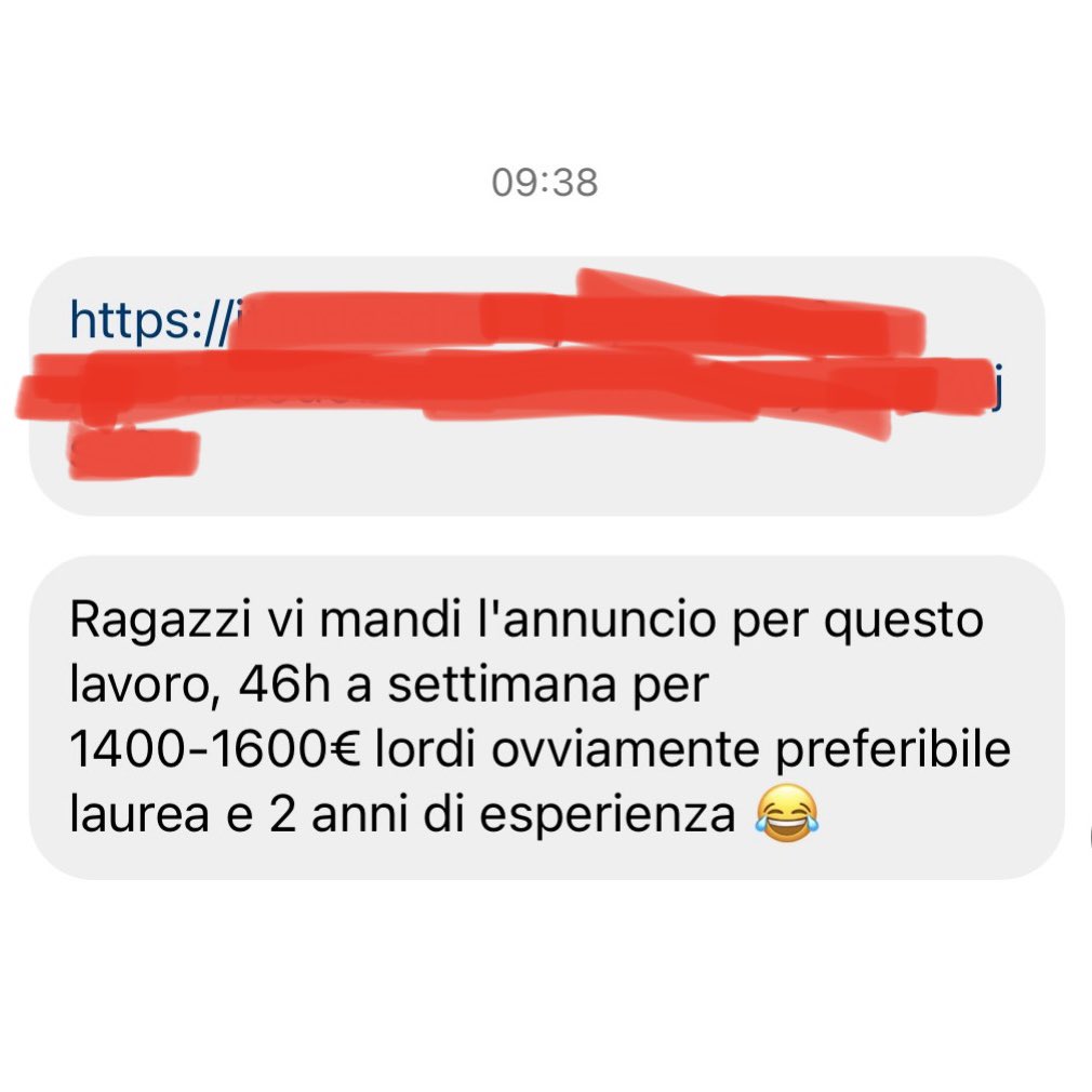 È preferibile una laurea. È preferibile esperienza pregressa. È preferibile che il candidato sia volenteroso, capace e magari flessibile sugli orari di lavoro. L’unica cosa che non gradiscono è una giusta paga. #lavoro #sfruttamento #salariominimo