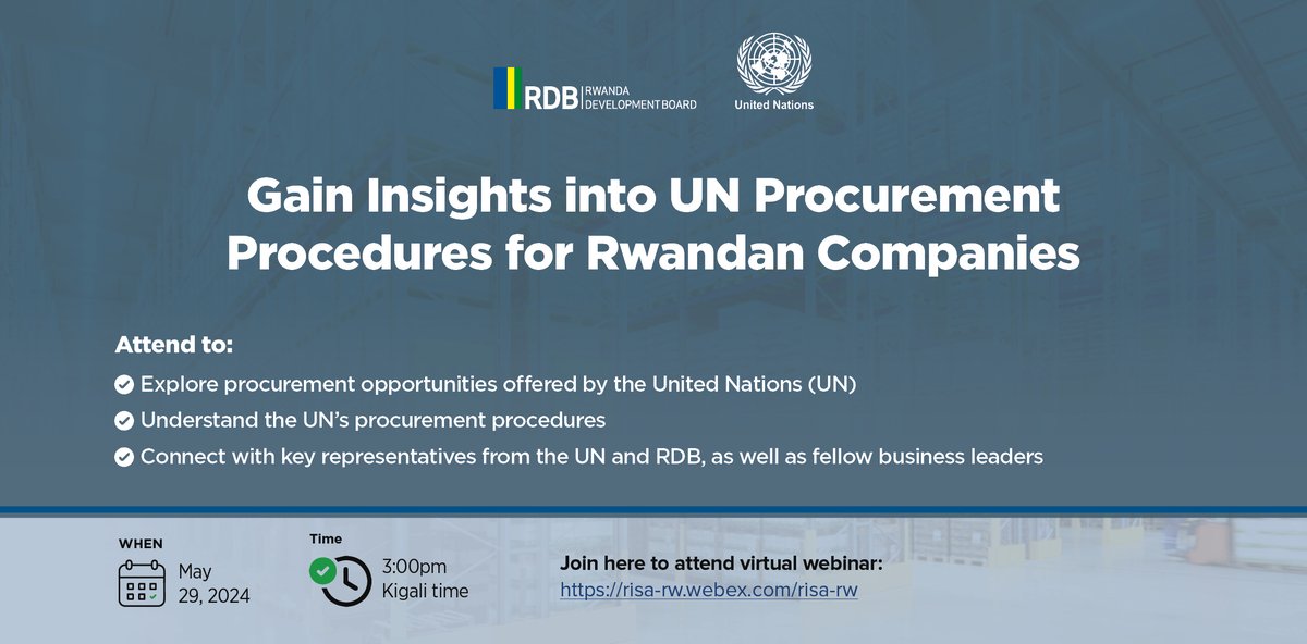 Are you a business seeking to learn about the @UN's procurement procedures? Mark your calendar to attend a virtual webinar to: 🔹 Explore procurement opportunities offered by the United Nations 🔹 Understand its procurement processes 🔹 Connect with representatives from the UN,