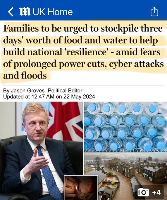 🤡🌎
🇬🇧 Oliver Dowden is trying to spark panic in the UK asking citizens to stockpile essentials. 

Is this a necessary response to something planned or a delusional overreaction? 

#UKPanic #OliverDowden #EmergencyPreparedness #BlackSwanEvent