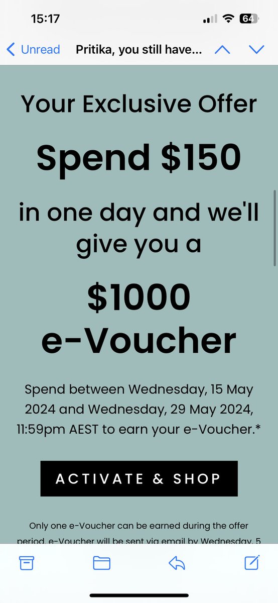 PritikaRyan's tweet photo. When the unpaid interns are left in charge of marketing emails 
#Myer #MyerOne https://t.co/20fUiFxC1Z