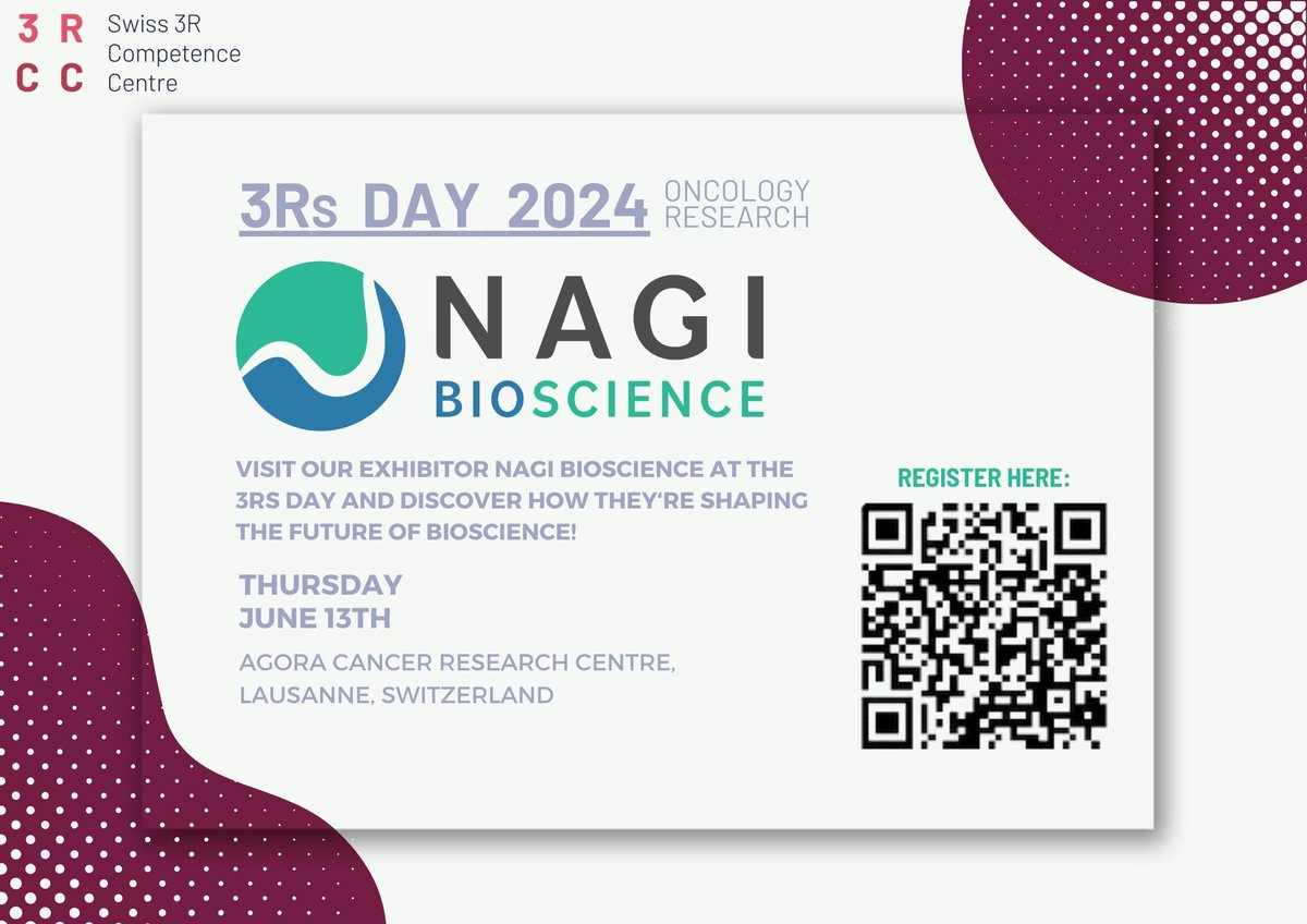 🔬 Excited to welcome @Nagibioscience to the #3RsDay! Visit their booth to discover NextGen laboratory equipment and their patented Organism-on-Chip technology! 🌟 Register now: swiss3rcc.org/events/swiss-3… #Swiss3RsDay2024 #3Rs #Innovation #EthicalResearch #Biotech