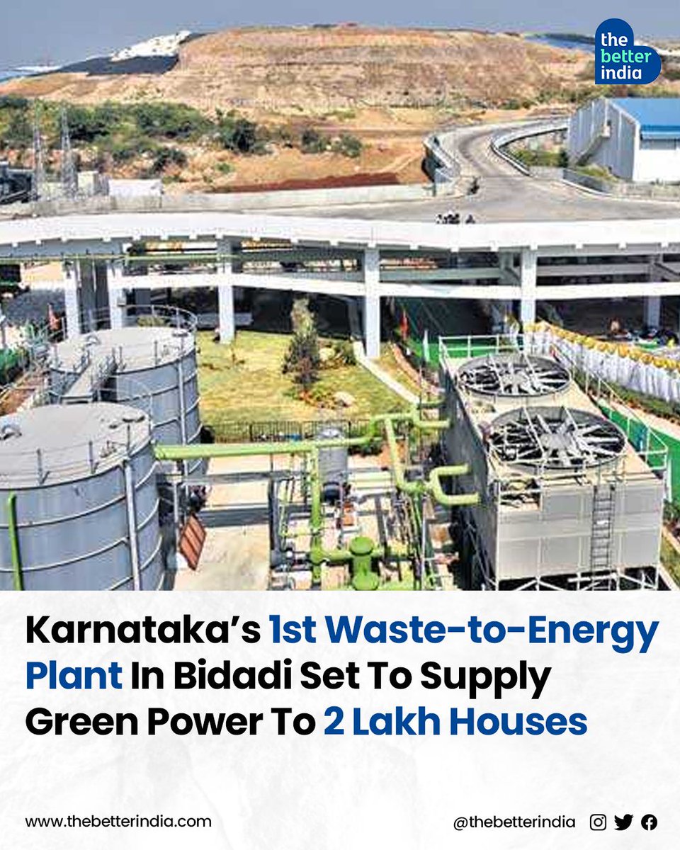 thebetterindia's tweet photo. Karnataka is turning trash into treasure! 

#WasteToEnergy #GreenPowerIndia #SustainableKarnataka #CleanCities #India #BidadiPlant 

[Waste management, Renewable energy, Landfill diversion, Sustainable development, Karnataka, waste to Energy Plant] https://t.co/QW6dPLbeXY