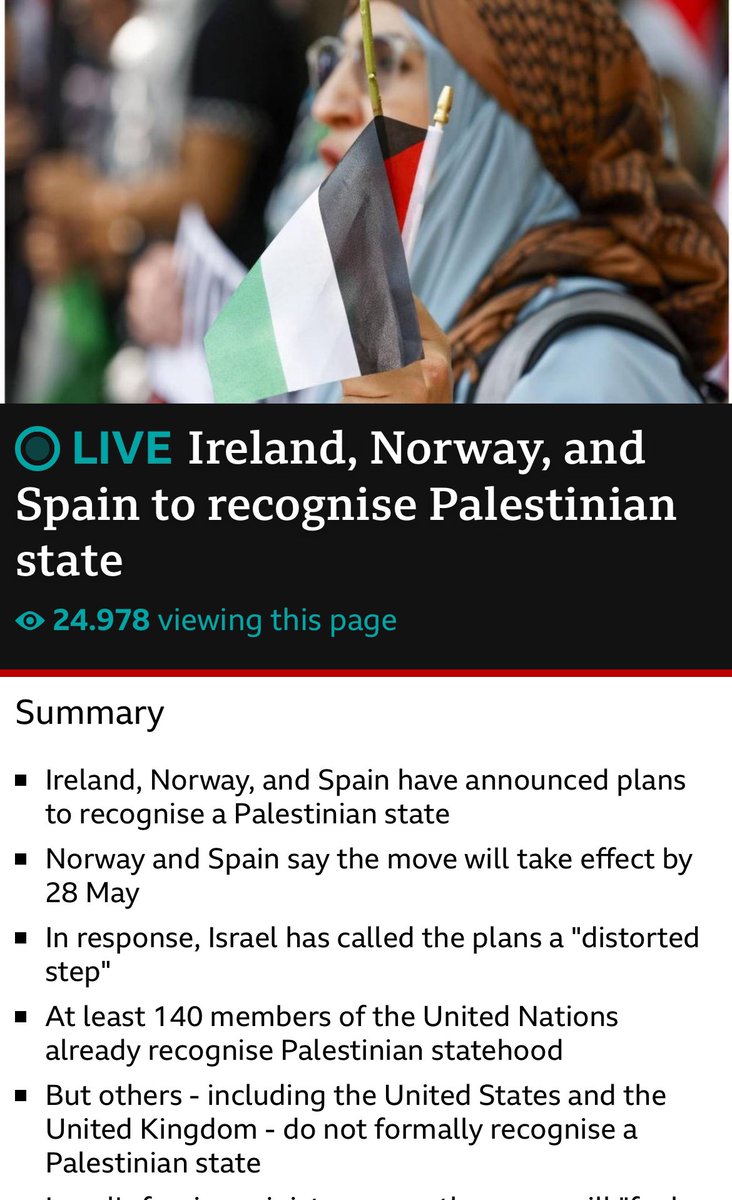 #22maggio Irlanda, Norvegia e Spagna nei prossimi giorni riconosceranno lo stato di Palestina E l’Italia?