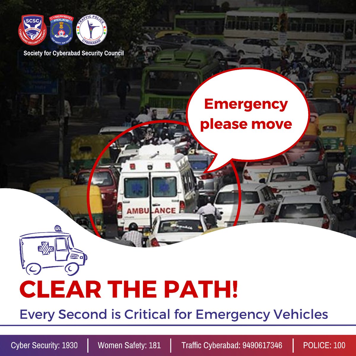 Please give way! Every second counts for #emergencyvehicles!  

#SCSCHealthcareForum #DoctorVolunteer #HealthAwareness #EarlyDetection #HealthcareAccess #CommunityEngagement #EmergencyVehicles #BetterHealth #VolunteerWithPurpose #drchinnababu #oncologist #roboticsurgeon