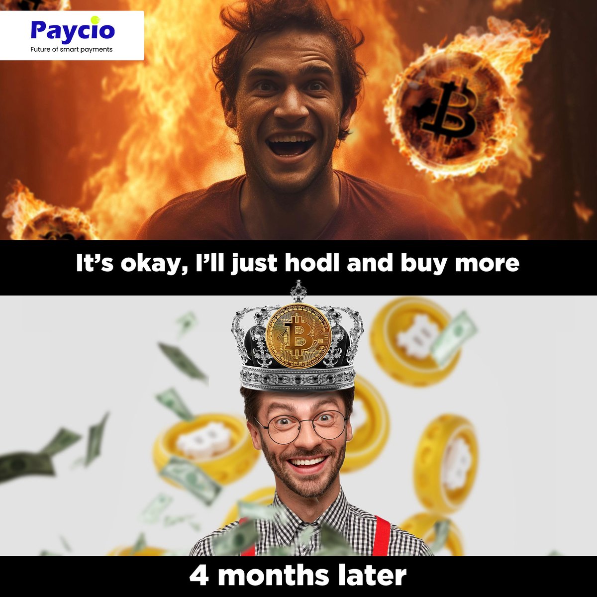 How to win in crypto Don't sell the dip, buy the dip and wait! 😎 Want to know our asset strategy? #cryptopayment #paycio #cryptomeme