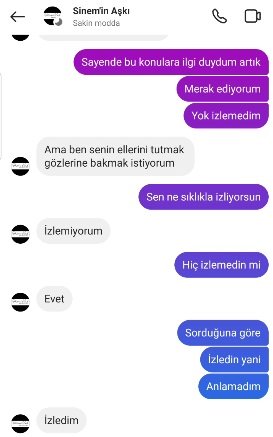 Senin hayatın cinsellik olmuş! Saf aklımla sana uymuşum. Sonradan anladım senin gerçek amacını!