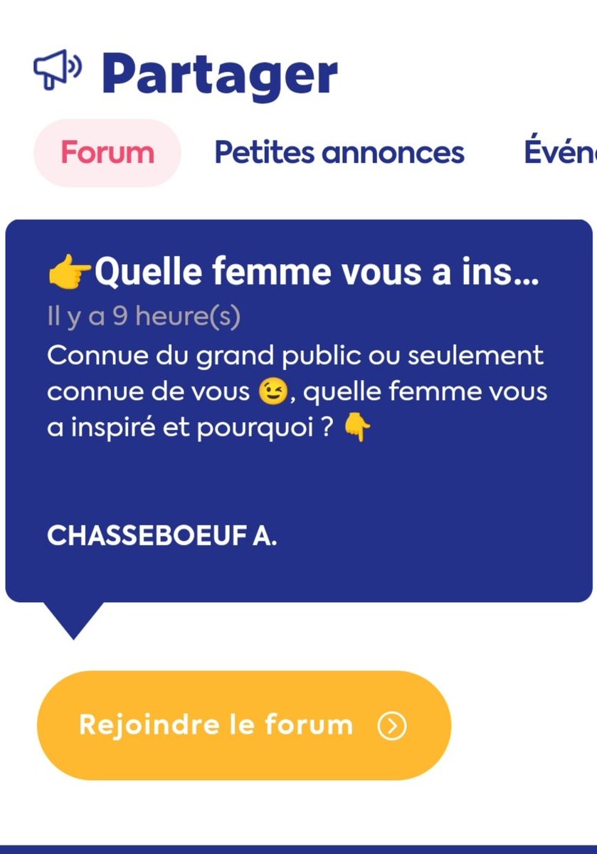 🔵Quelle femme vous a inspiré ?
👉 On se retrouve sur "CFTC l'app", pour répondre à la question ? Moi, je l'ai déjà fait 😉.