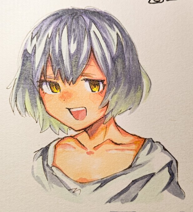 久々のコピック!一発勝負のアナログくん鬼畜すぎてワロテル
ホワイトないので目の光はない子です…。 