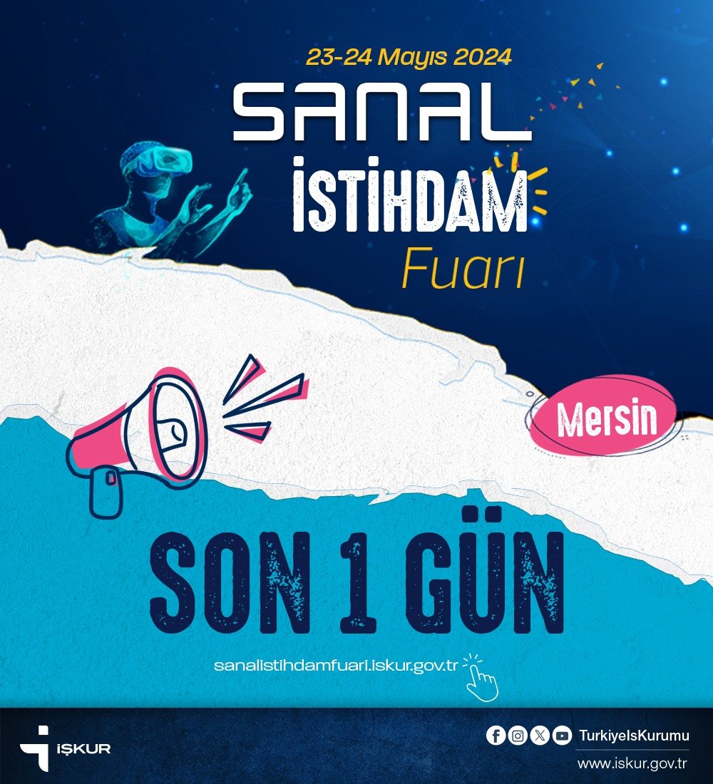 Tüm Mühendislik branşlarına yönelik Mersin İŞKUR Sanal İstihdam Fuarı'na ;

➡️ sanalistihdamfuari.iskur.gov.tr/login

 adresinden giriş yapabilirsiniz.

Katılımlarınızı bekleriz.

#mersiniskur

#sanalistihdamfuarı

#mersiniskursanalfuar

<a href="/turkiyeiskurumu/">İŞKUR</a>