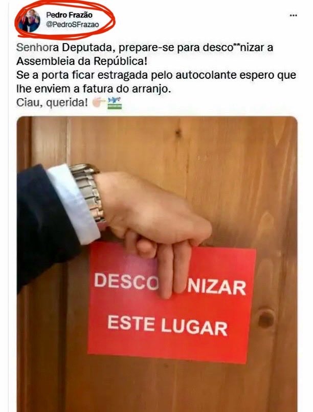 theluisribeiro's tweet image. Deputados do Chega a grunhir insultos racistas e misóginos na Assembleia? Disparate.