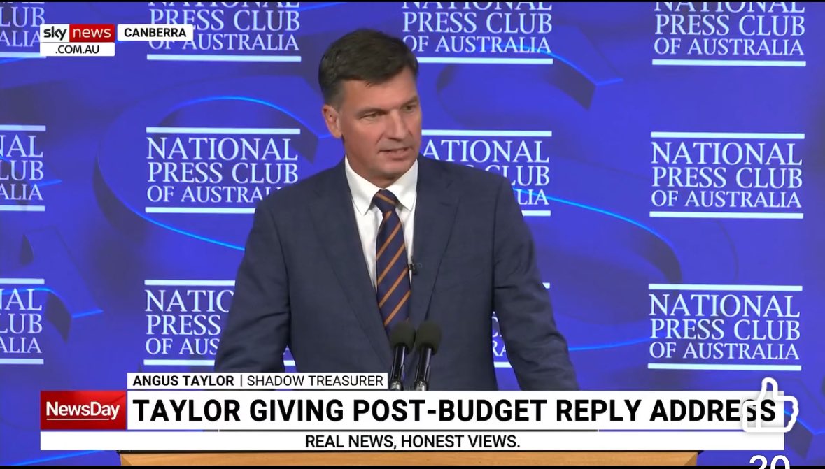 I watched Angus Taylor at the National Press Club today. Talk about a man totally out of his depth. His performance, especially to questions, was abysmal. He must never be allowed to be in charge of the country’s finances.
