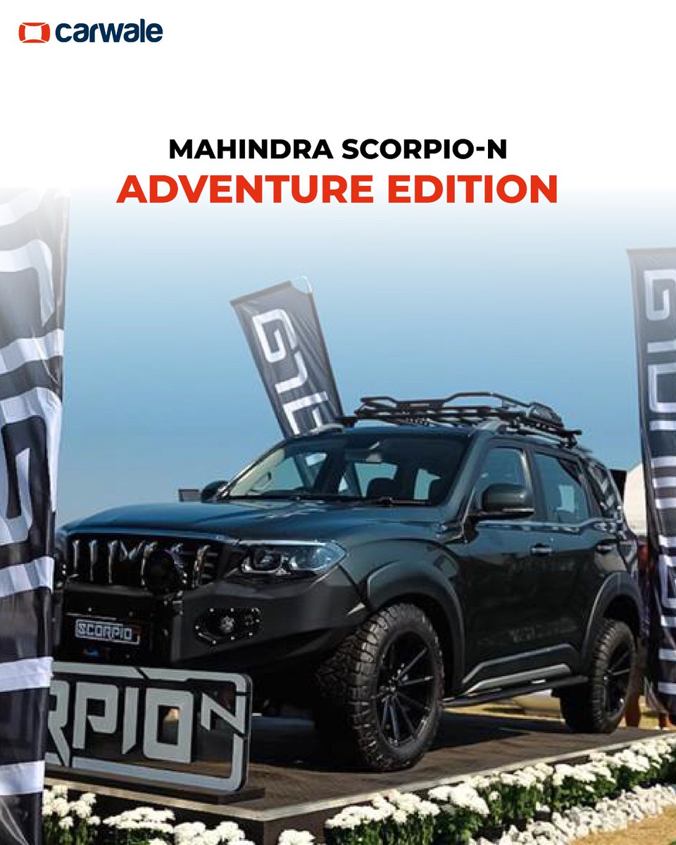 CarWale's tweet photo. #Mahindra is celebrating 20 years in South Africa with #ScorpioN #AdventureEdition! Here’s what it gets.
- Raised suspension
- Underbody protection
- 18-inch black alloys with all-terrain tyres
- Unique off-road front and rear bumpers
- Roof rack
#mahindrascorpio #cwphotos #suv https://t.co/njKQlP54f7