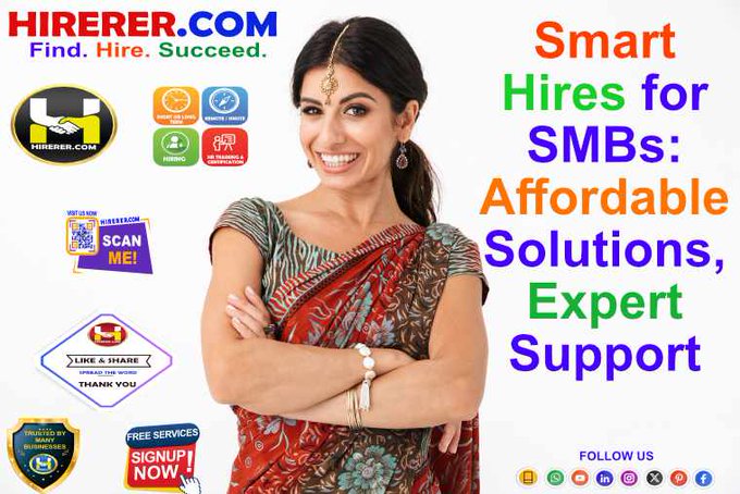 HIRERER.COM, Unlocking #Potential, Empowering Teams with #Smart #Hiring #Solutions

visit hiring.hirerer.com to know more

#HRServices #HiringSolutions #StrategicHR #Recruitment #HRConsulting #rentahr #outofjob #Hirerer #SmartlyHiring #iHRAssist #SmartlyHR