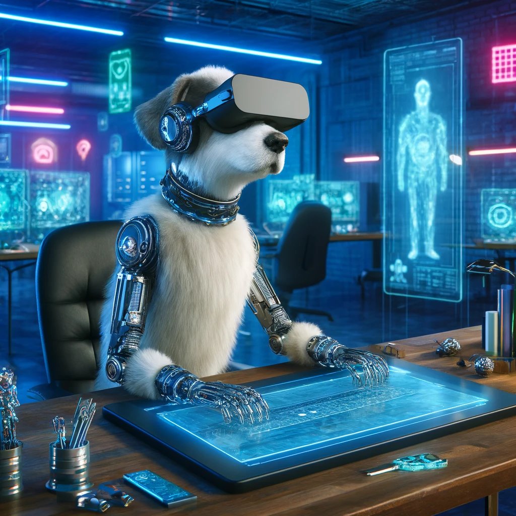 Chad_Alexander's tweet image. When your dog evolves into a VR coding genius and starts debugging your life. 🐶🤖 #FutureIsHere #TechPup #VirtualReality