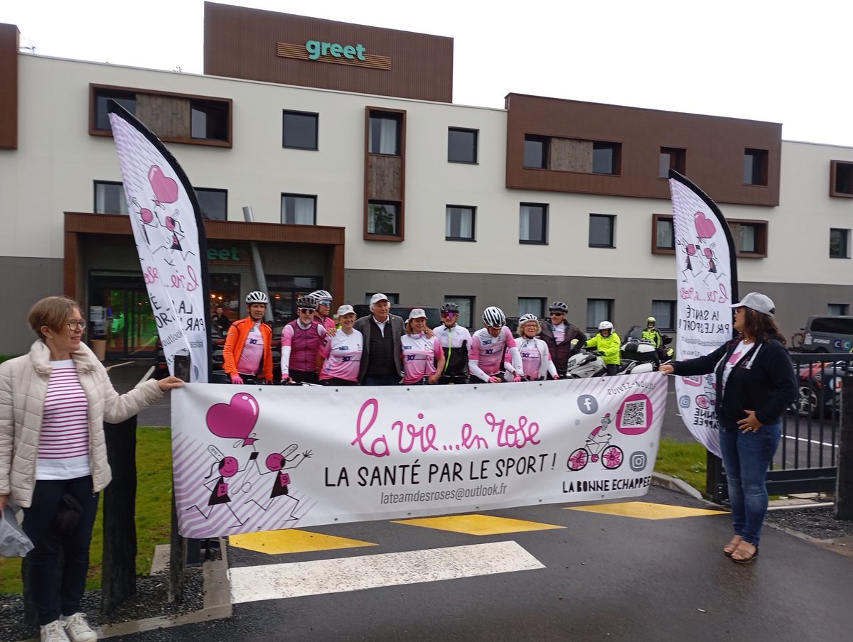 Ce matin c’est le grand départ de « la bonne échappée « un périple en vélo qui les conduira jusqu’à Paris, le retour sur Brest est prévu le 5 juin. Bravo à Nadine Enjalbert et toute son équipe pour cette belle organisation #lavieenrose  #labonneechappee