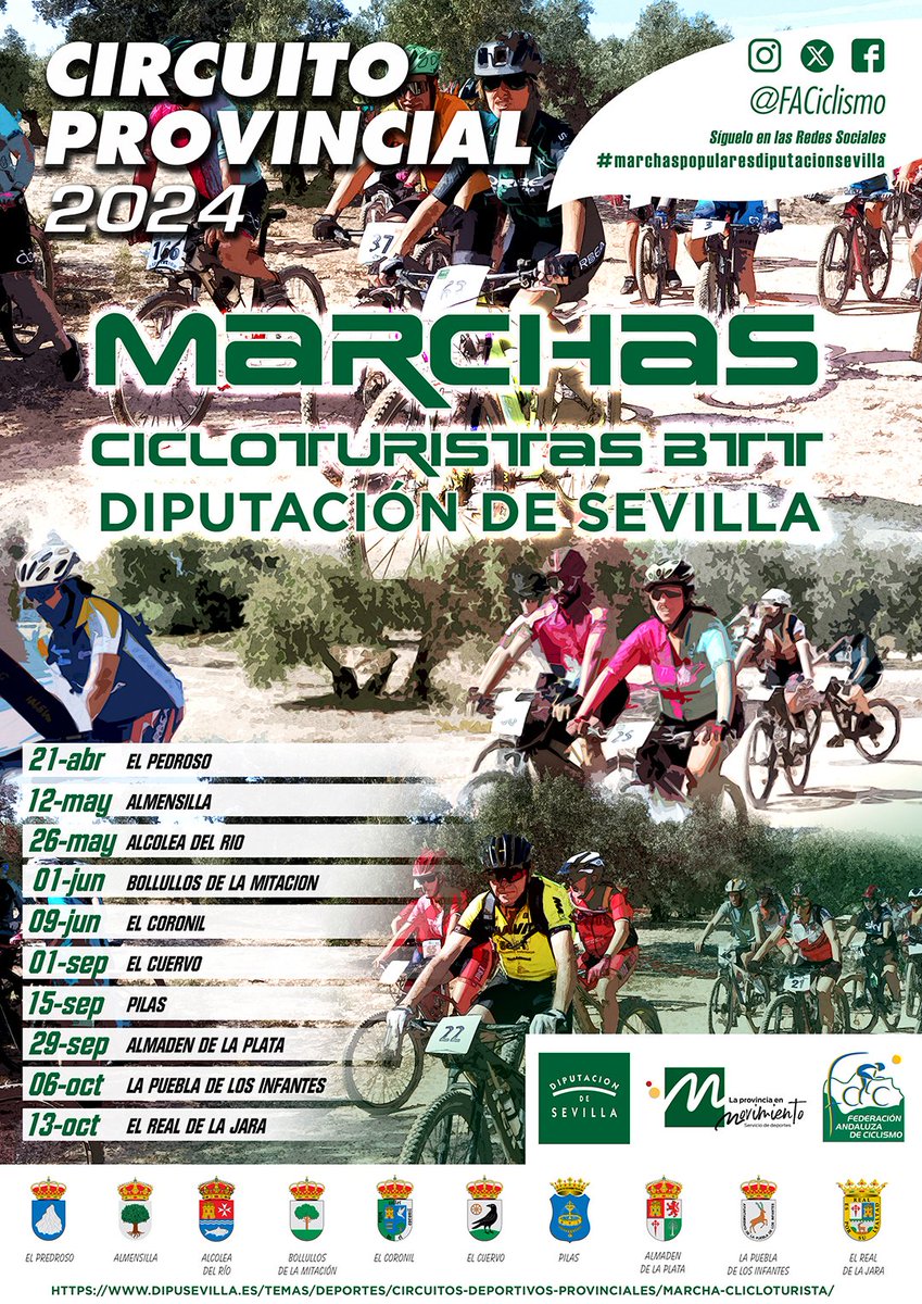 📰🚵‍♀️🚵‍♂️😎#BollullosDeLaMitación recoge el testigo de las #marchaspopularesdiputacionsevilla con la cita programada para el sábado 1 de junio. ▶️andaluciaciclismo.com/index.php/es/s…