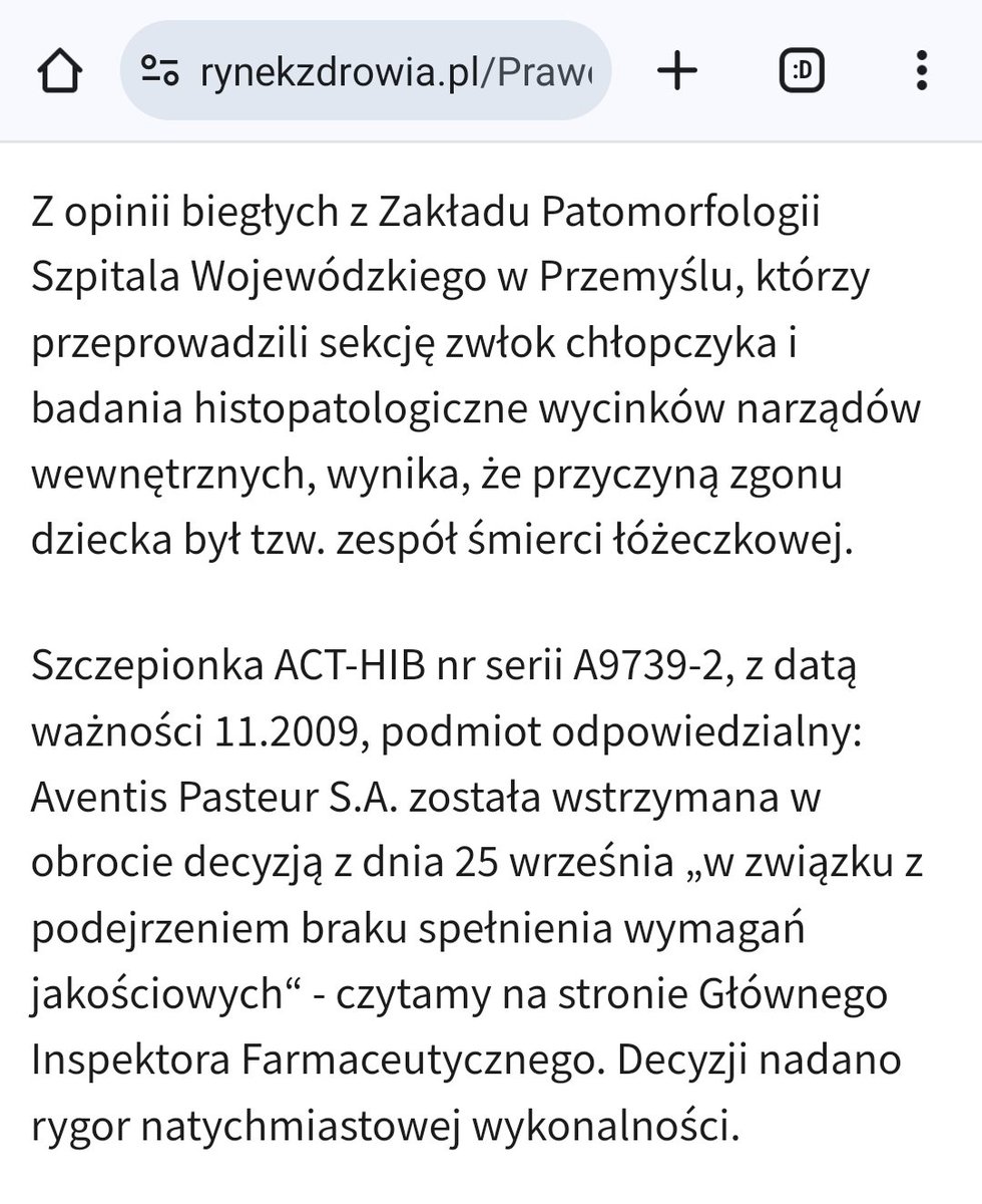 Co się u nas robi, gdy dziecko nagle umiera po szczepieniu? Stwierdza się SIDS czyli 'śmierć łóżeczkową'. A co było przyczyną SIDS? Nie wiadomo, ale na pewno nie od szczepionki.💪

(To nie jest przypadek tego dwulatka, który kilka dni temu zmarł po szczepieniu na pneumokoki).