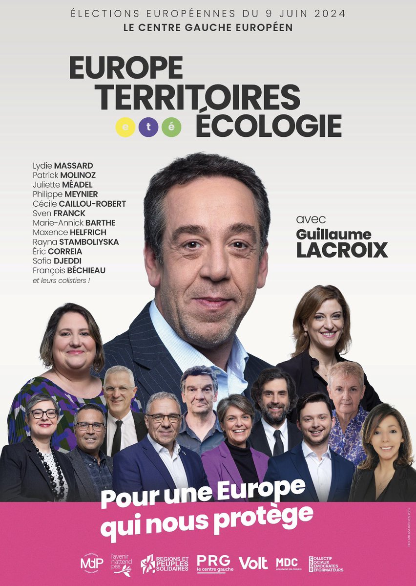 🇪🇺 #Européennes2024 🇪🇺 Le 9 juin, votez pour #EuropeTerritoiresEcologie, notre coalition inédite de centre gauche garantie sans NUPES, portée par @Lacroix_PRG ! Notre programme 🗳️ europeterritoiresecologie.fr