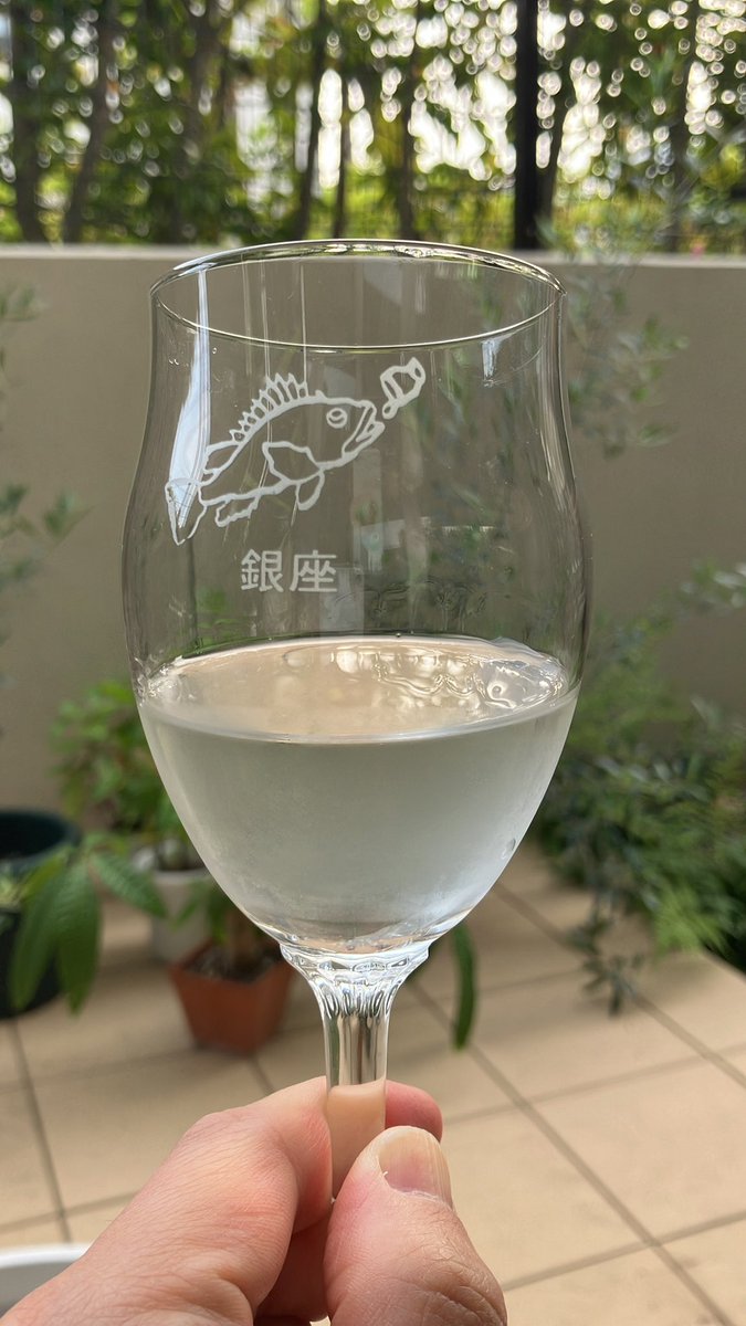 今の時期は湿度が低くて、最高のベランダ飲みの季節だわ。#酔鯨